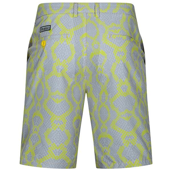 Grey Snakeskin with Lime-Green Lines Golf Shorts - Hreski 142