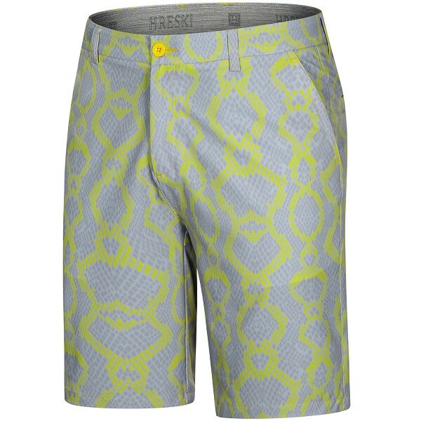 Grey Snakeskin with Lime-Green Lines Golf Shorts - Hreski 142
