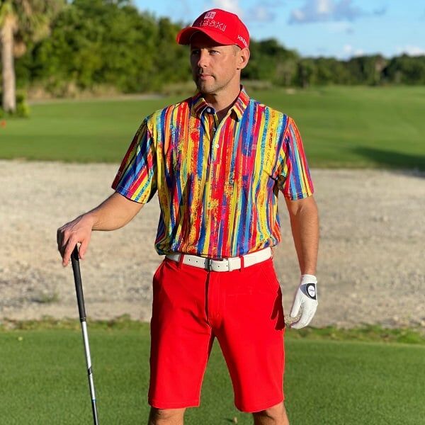 Multi-Color Stripes Golf Shirt - Hreski 145 - Image 3