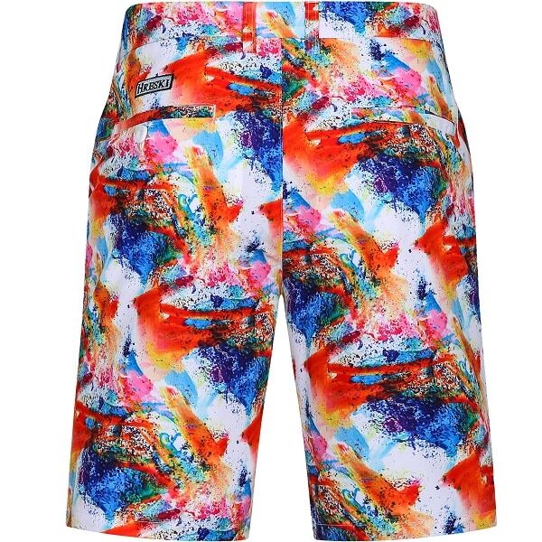 Abstract Gouache Painting Golf Shorts - Hreski 162 - Image 3