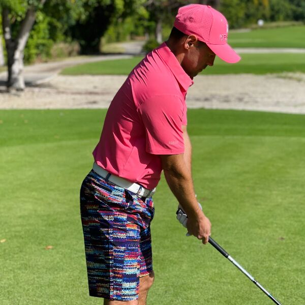 Multicolored Plaid Canvas Golf Shorts - Hreski 188 - Hreski.com
