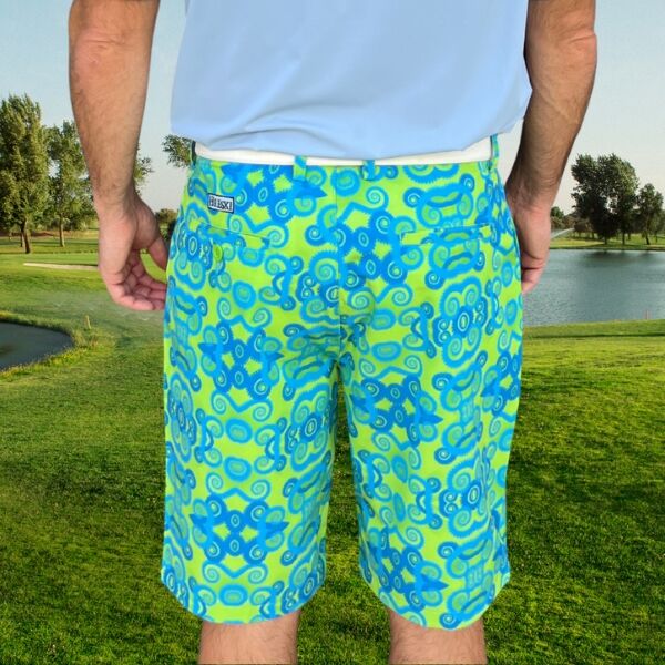 Octopus Arms and Legs on Light Green Background Golf Shorts - Hreski 199 - Image 8