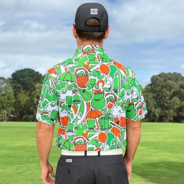 希少 Laura Biagiotti Golf 刺繍シャツ マルチカラー 48 GOTCHA GOLF] ストレッチ ポイント ネオン アロハ シャツ | PEET