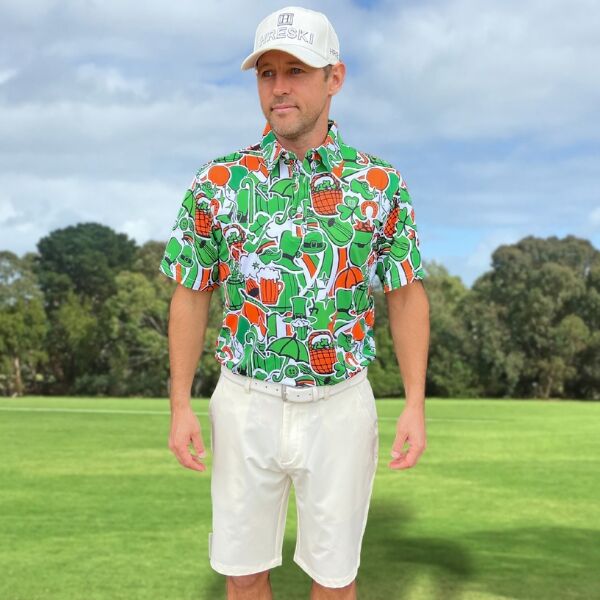 Various Green and Orange St. Patrick's Day Accessories Golf Shirt - Hreski 212 - Image 5