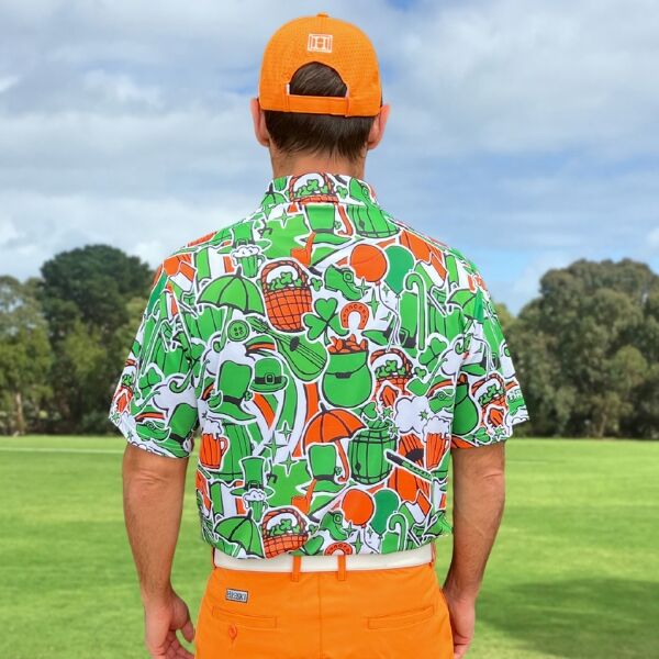 Various Green and Orange St. Patrick's Day Accessories Golf Shirt - Hreski 212 - Image 6