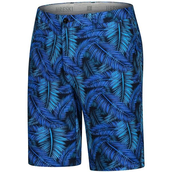 Blue Palm Leaves Golf Shorts - Hreski 122