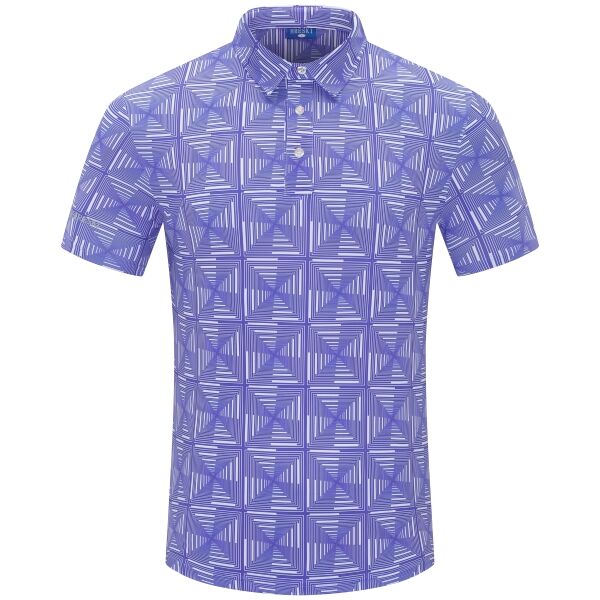 Purple and White Optical Illusion Golf Shirt - Hreski 248