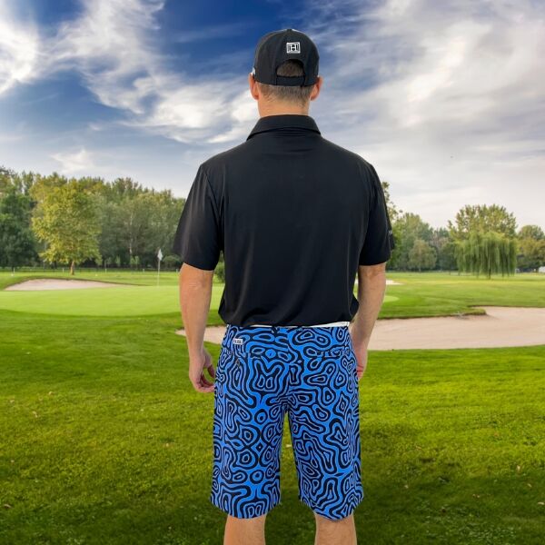 Blue with black lines Golf Shorts - Hreski 105 - Image 6