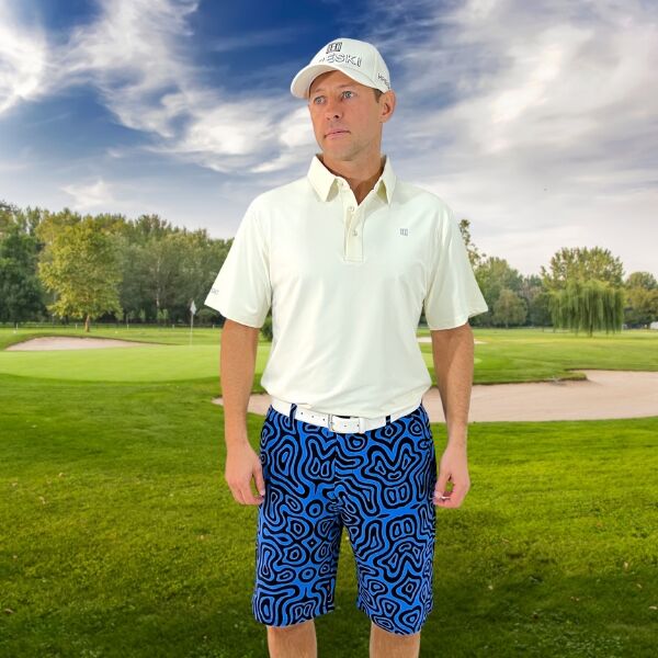 Blue with black lines Golf Shorts - Hreski 105 - Image 4