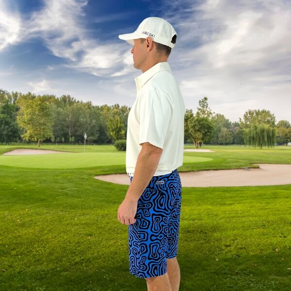 Blue with black lines Golf Shorts - Hreski 105 - Image 5