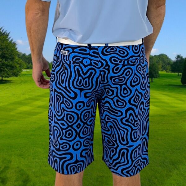 Blue with black lines Golf Shorts - Hreski 105 - Image 14