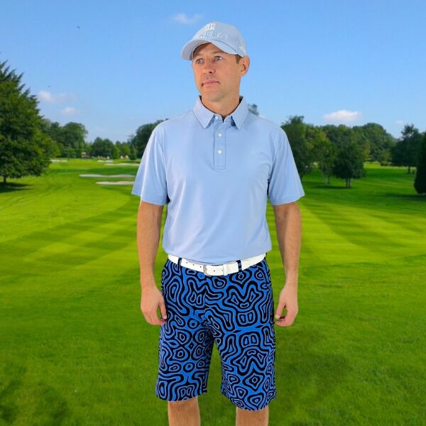 Blue with black lines Golf Shorts - Hreski 105 - Image 10