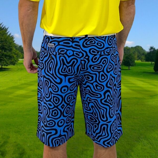 Blue with black lines Golf Shorts - Hreski 105 - Image 15