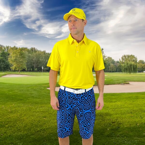 Blue with black lines Golf Shorts - Hreski 105 - Image 12