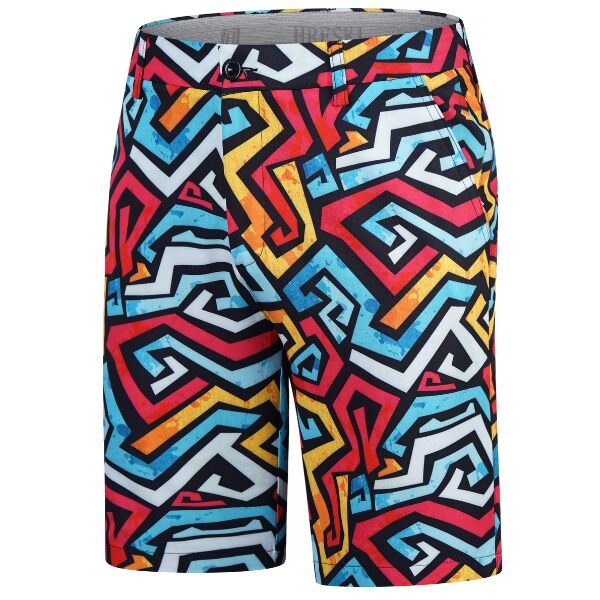 Orange Red Blue Graffiti Golf Shorts - Hreski 107