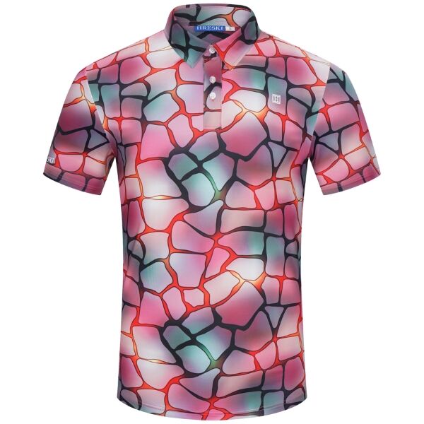 Blurry Mosaic on Colorful Background Golf Shirt - Hreski 140