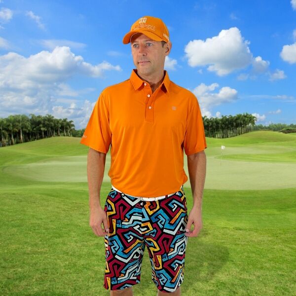 Alternative view of Orange Red Blue Graffiti Golf Shorts - Hreski 107