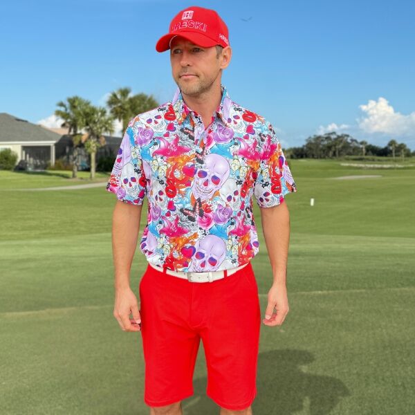 Skulls and Roses Golf Shirt - Hreski 108 - Hreski.com | Wild