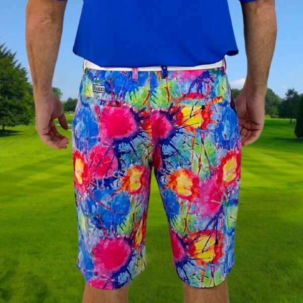 Explosion of Colors Golf Shorts - Hreski 128 - Image 14