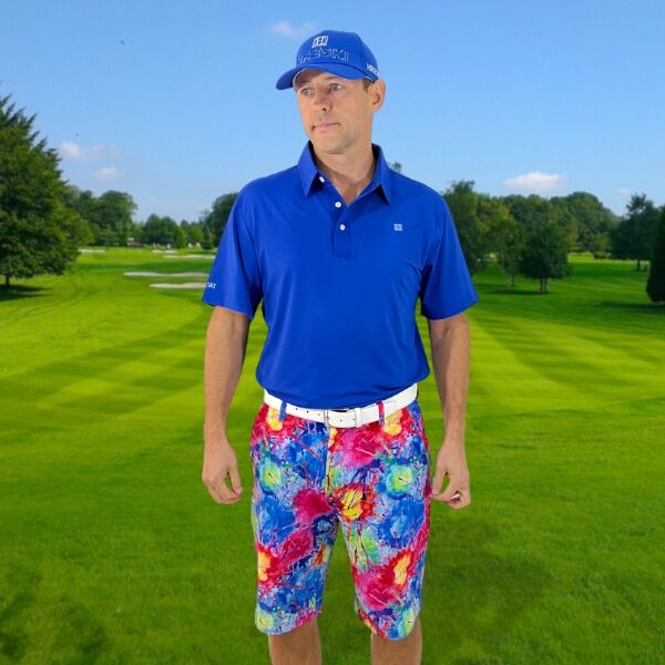 Explosion of Colors Golf Shorts - Hreski 128 - Image 2