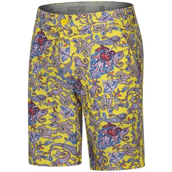 Yellow Paisley Golf Shorts - Hreski 129 - Hreski.com | Wild