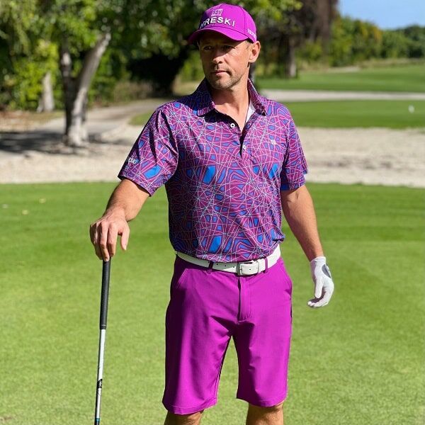 Abstract Purple Lines Golf Shirt - Hreski 127 - Hreski.com | Wild