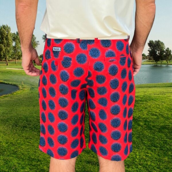 Blue Dots on Red Polka Golf Shorts - Hreski 158 - Image 11