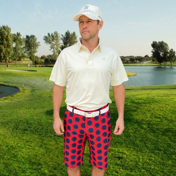 Blue Dots on Red Polka Golf Shorts - Hreski 158 - Image 5