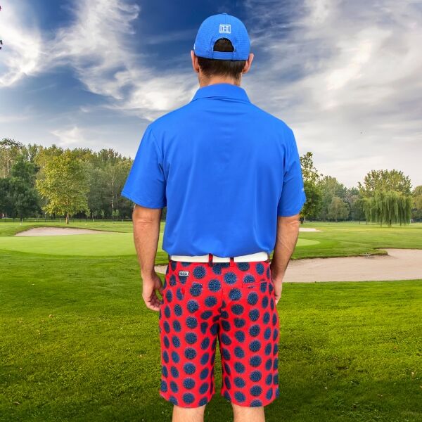 Blue Dots on Red Polka Golf Shorts - Hreski 158 - Image 8
