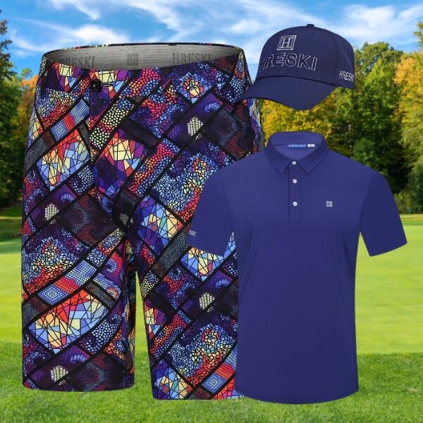 Assorted Mosaic Art Golf Shorts - Hreski 166 - Image 6