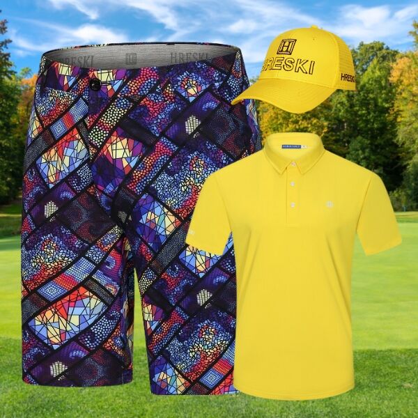 Assorted Mosaic Art Golf Shorts - Hreski 166 - Image 5