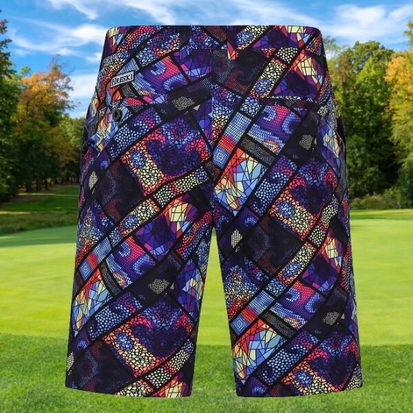 Assorted Mosaic Art Golf Shorts - Hreski 166 - Image 2