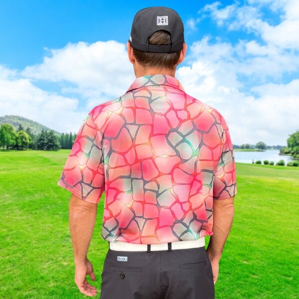 Blurry Mosaic on Colorful Background Golf Shirt - Hreski 140 - Image 6