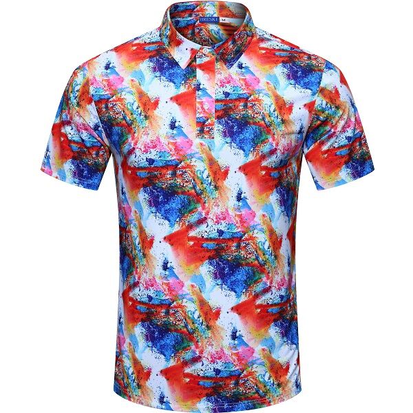 Abstract Gouache Painting Golf Shirt - Hreski 162