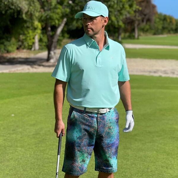 Alternative view of Turquoise Ocean Blue Golf Shirt - Hreski 610