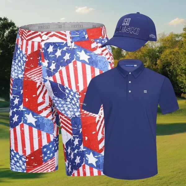 American Flag Themed Patchwork Golf Shorts - Hreski 202 - Image 6