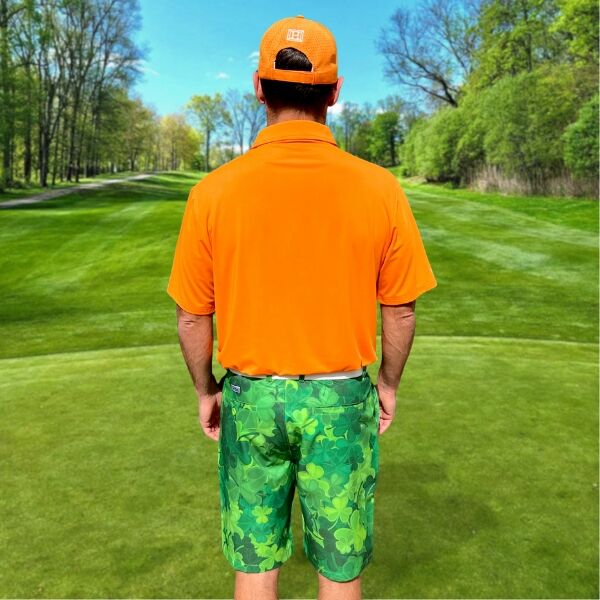 Various Shades of Green Shamrock Leaves Golf Shorts - Hreski 215 - Image 6