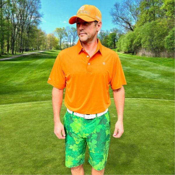 Various Shades of Green Shamrock Leaves Golf Shorts - Hreski 215 - Image 7