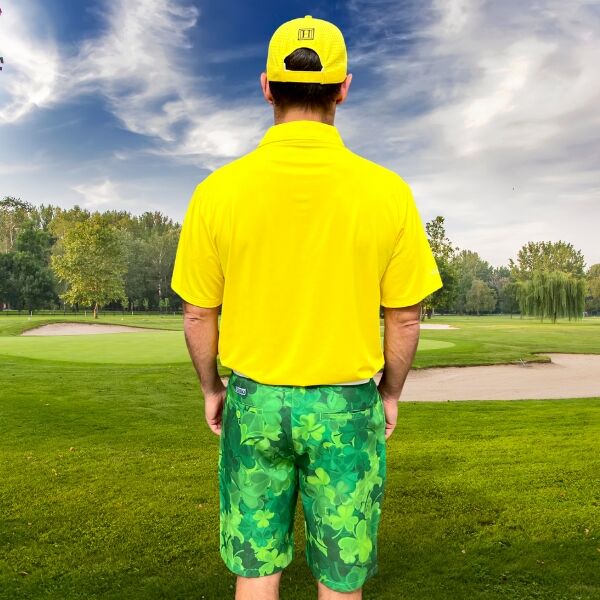 Various Shades of Green Shamrock Leaves Golf Shorts - Hreski 215 - Image 9
