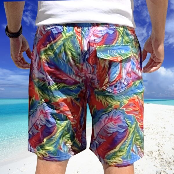 Radiant Neon Feathers Swimming Board Shorts - Hreski 179 - Image 2