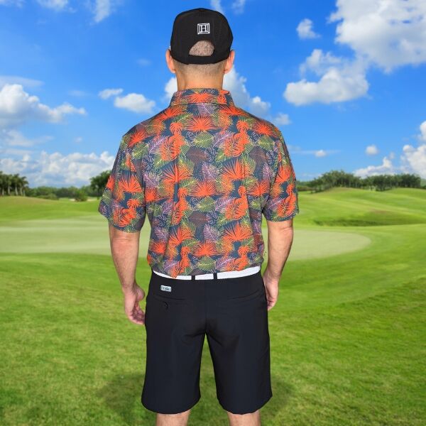 Retro Palms in Orange, Lime and Green Golf Shirt - Hreski 246 - Image 7