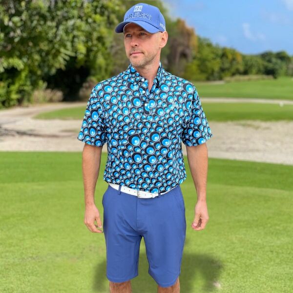 Blue Bubbles Golf Shirt - Hreski 118 - Image 4