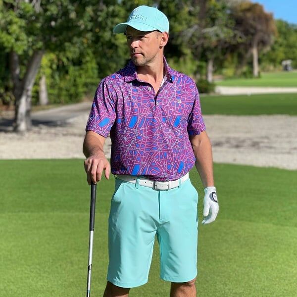 Abstract Purple Lines Golf Shirt - Hreski 127 - Image 4