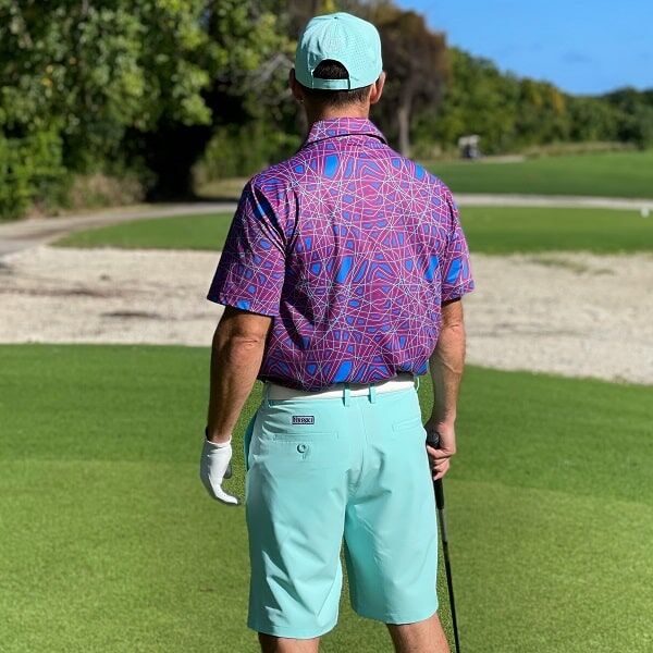 Abstract Purple Lines Golf Shirt - Hreski 127 - Image 17