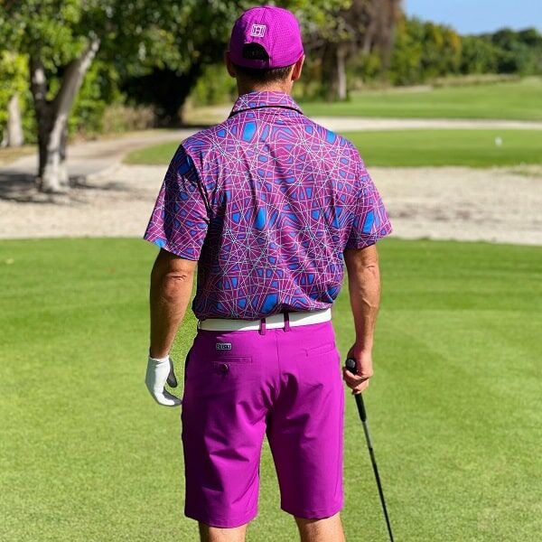 Abstract Purple Lines Golf Shirt - Hreski 127 - Image 15
