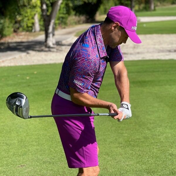 Abstract Purple Lines Golf Shirt - Hreski 127 - Image 9