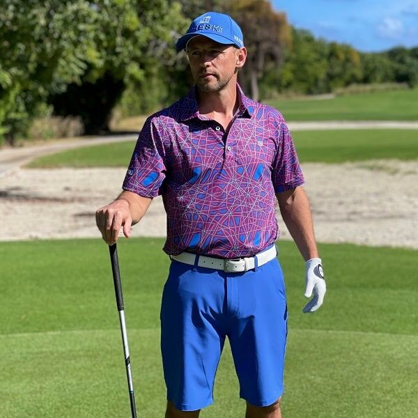 Abstract Purple Lines Golf Shirt - Hreski 127 - Image 3