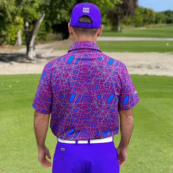 Abstract Purple Lines Golf Shirt - Hreski 127 - Image 18