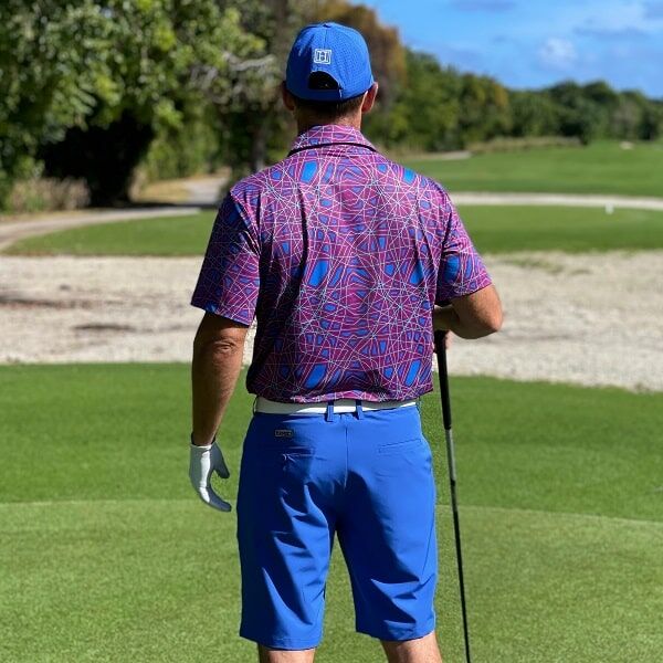 Abstract Purple Lines Golf Shirt - Hreski 127 - Image 16