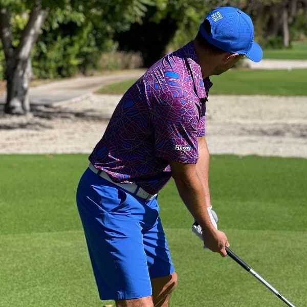 Abstract Purple Lines Golf Shirt - Hreski 127 - Image 7